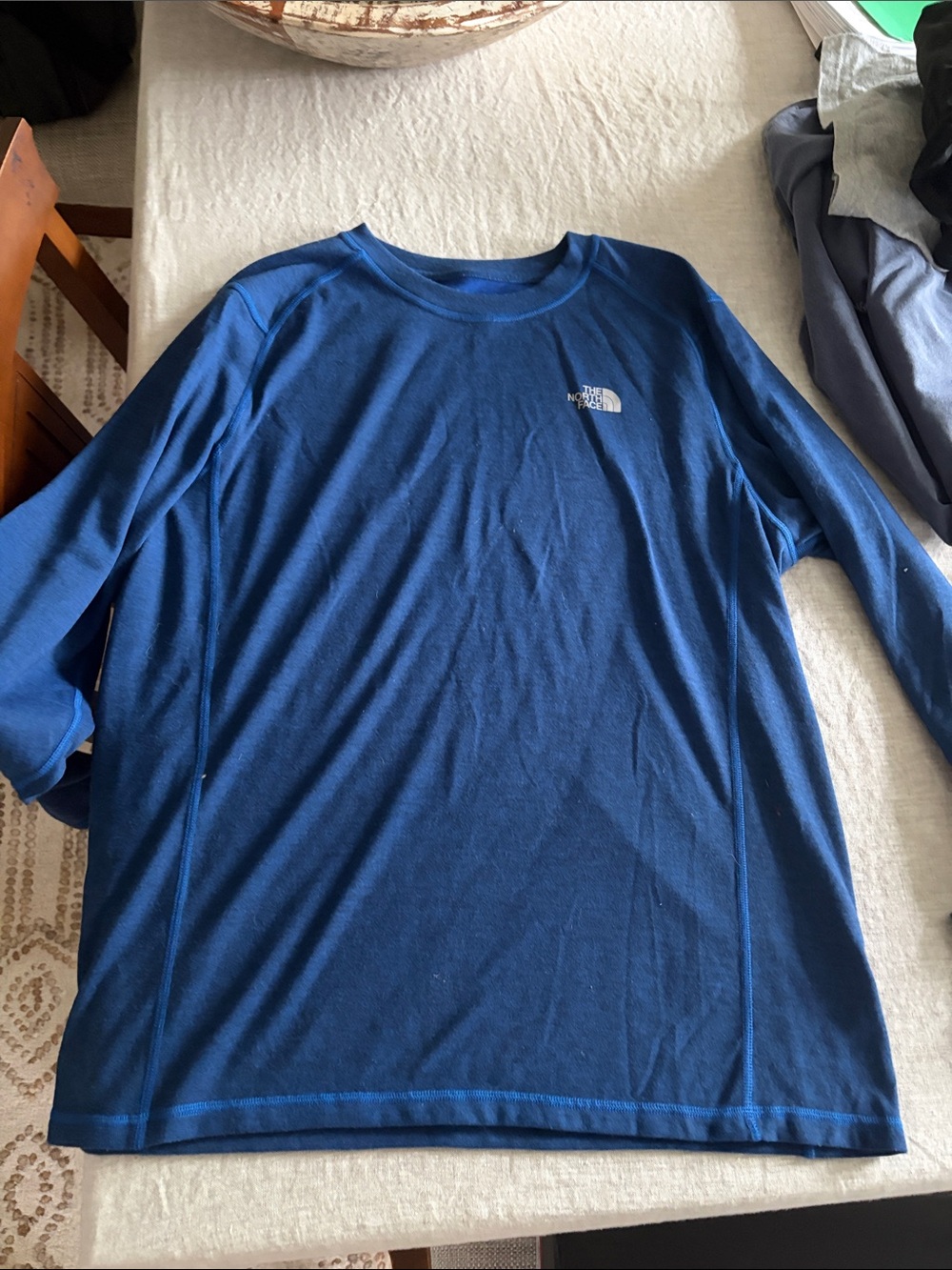 The North Face Men’s Long-Sleeve Crew — Blue